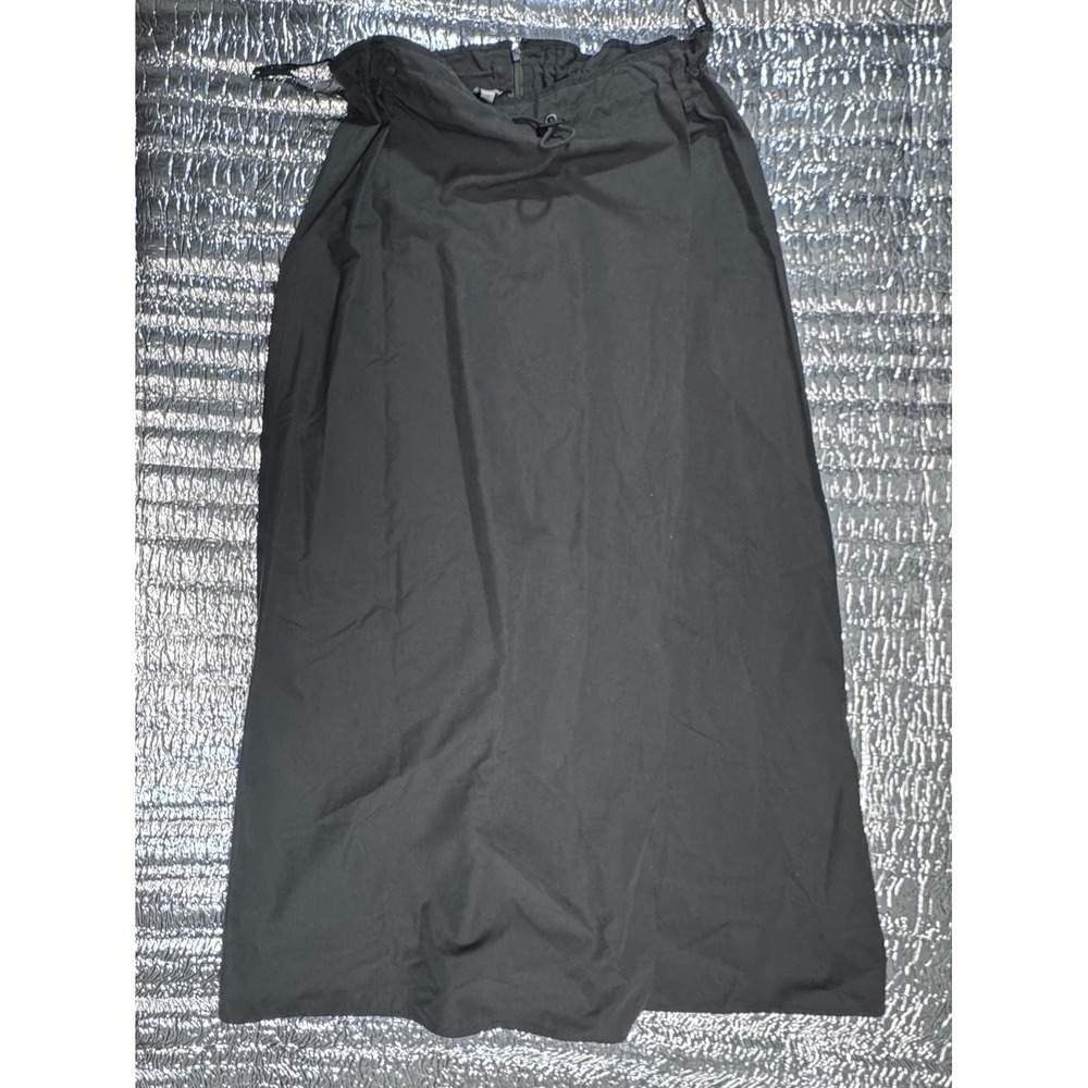Anne Klein Womens Grey Cotton Lyocell Drawstring Maxi Skirt Size 10 9D97E